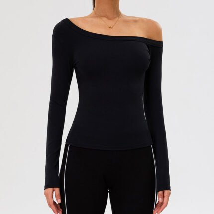 Women’s Off-Shoulder Quick-Dry Yoga & Fitness Crop Top