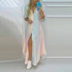 Women’s Bohemian Floral Print High-Waist Maxi Dress