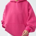 Women’s Solid Long-Sleeve Pullover Sweatshirt with Pocket