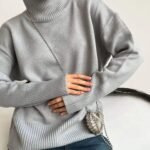Women’s Soft Solid Turtleneck Long-Sleeve Sweater