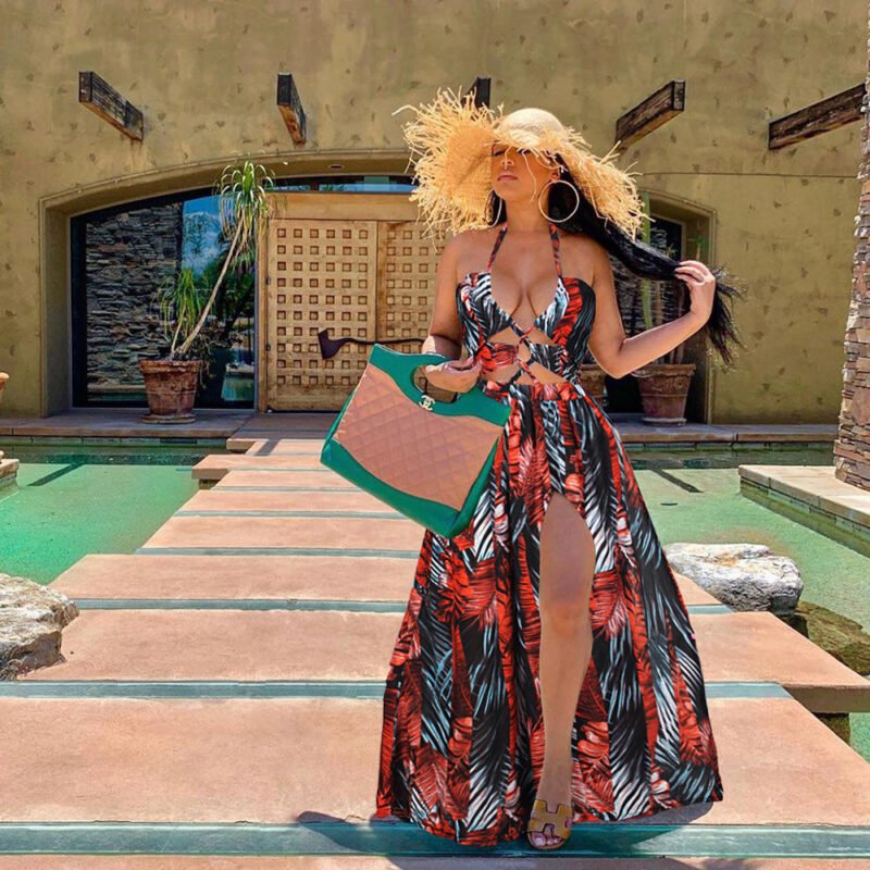 Women’s Plus-Size Colorful Tie-Dye Loose-Fit Maxi Dress