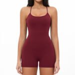 Women’s Backless Cross-Back Yoga & Fitness Romper