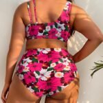 Women’s Plus-Size High-Waist Tummy-Control Floral Bikini Set