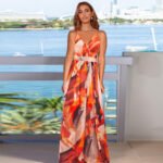 Women’s Plus-Size Digital Print Chiffon Summer Maxi Dress