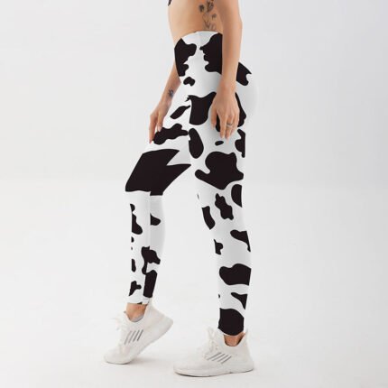 Women’s Cow Print High-Waist Yoga Leggings