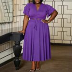 Women’s Plus-Size African Print Crop Top & Maxi Skirt Set