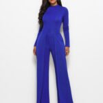 Women’s Long-Sleeve Wide-Leg One-Piece Jumpsuit