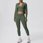 Women’s 3-Piece High-Waist Seamless Gym & Yoga Set