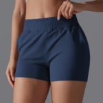 Women’s High-Waist Quick-Dry Sports Shorts with Pockets