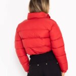 Women’s Hooded Woolen Puffer Bomber Jacket