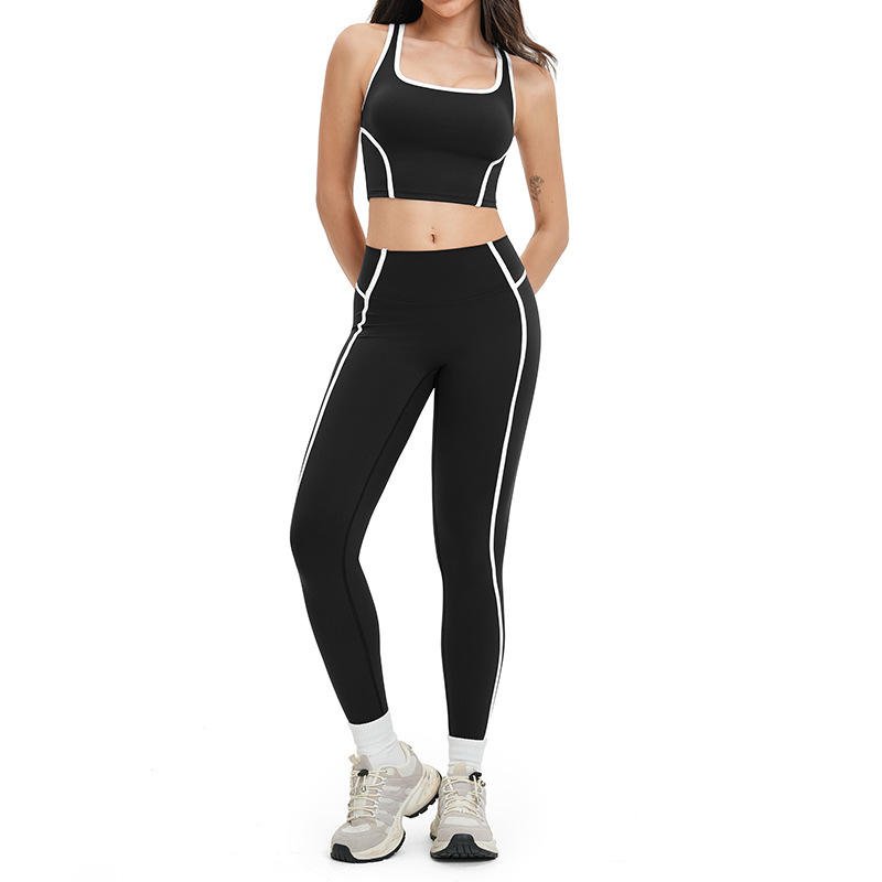 Women’s Color-Block Seamless Yoga & Fitness Set