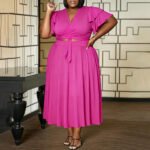 Women’s Plus-Size African Print Crop Top & Maxi Skirt Set