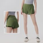 Women’s High-Waist 2-in-1 Quick-Dry Sports Shorts with Pockets