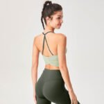 Women’s Cross-Back Padded Sports Bra Crop Top