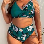 Women’s Plus-Size High-Waist Tummy-Control Floral Bikini Set