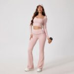 Women’s Square-Neck Long-Sleeve Yoga & Gym Set
