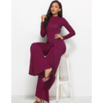 Women’s Long-Sleeve Wide-Leg One-Piece Jumpsuit