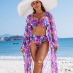 Women’s 3-Piece Floral Bikini Set with Cover-Up Dress