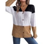 Women’s Casual Button-Front Long-Sleeve Knit Cardigan