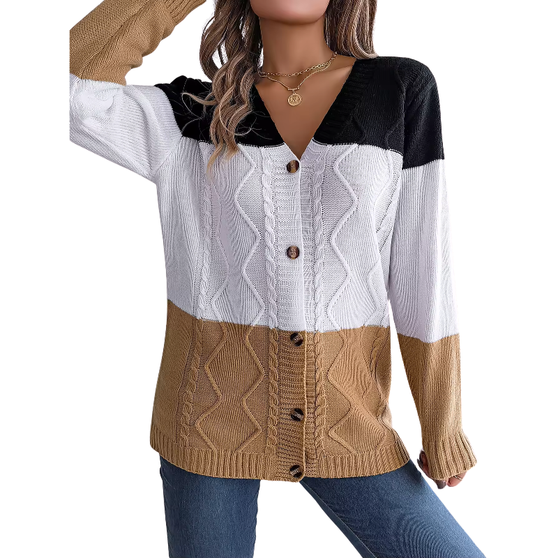 Women’s Casual Button-Front Long-Sleeve Knit Cardigan