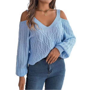 Women’s Oversized Solid-Color Knit Pullover Sweater