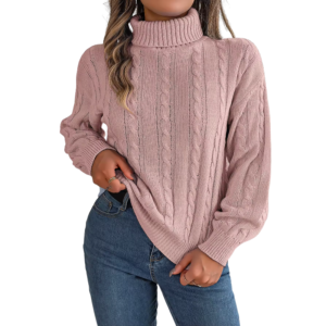 Women’s Oversized Turtleneck Knit Winter Sweater