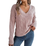 Women’s Plus-Size Long-Sleeve Knit Pullover Sweater