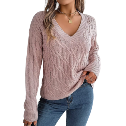 Women’s Plus-Size Long-Sleeve Knit Pullover Sweater