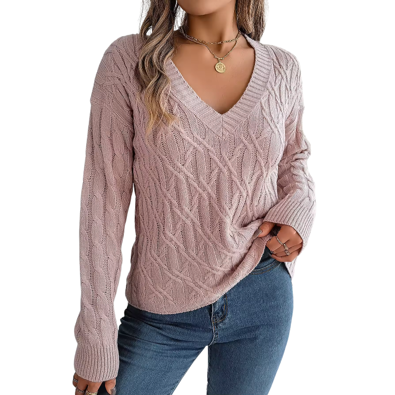 Women’s Plus-Size Long-Sleeve Knit Pullover Sweater