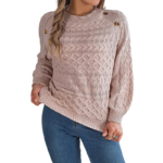 Girls’ Warm Handmade-Style Winter Knit Pullover Sweater