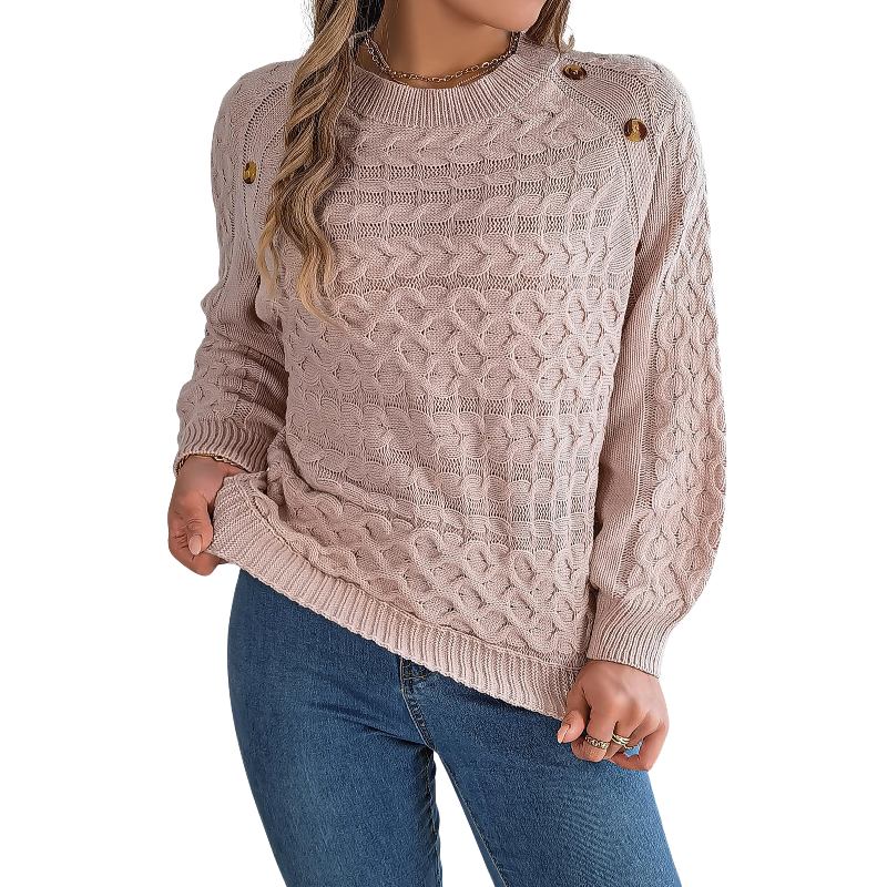 Girls’ Warm Handmade-Style Winter Knit Pullover Sweater