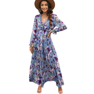 Women’s Elegant A-Line Ruffle Summer Maxi Dress